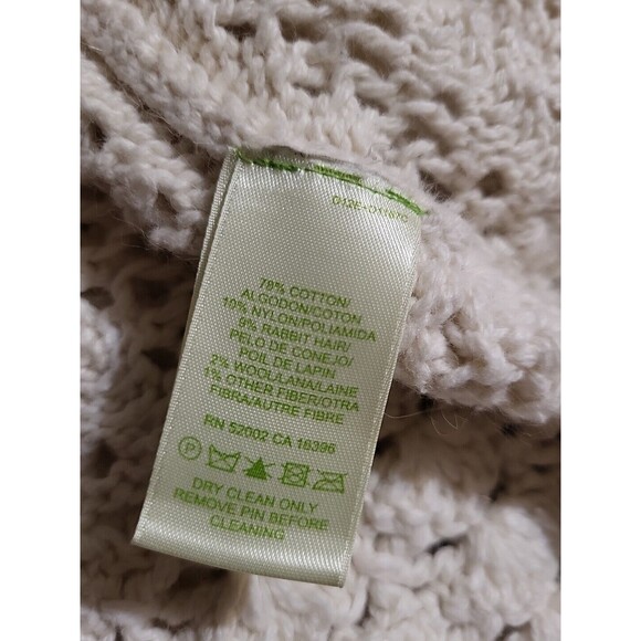 Sigrid Olsen Signature Knit Crochet Open Duster Cardigan Size Medium - Picture 13 of 13